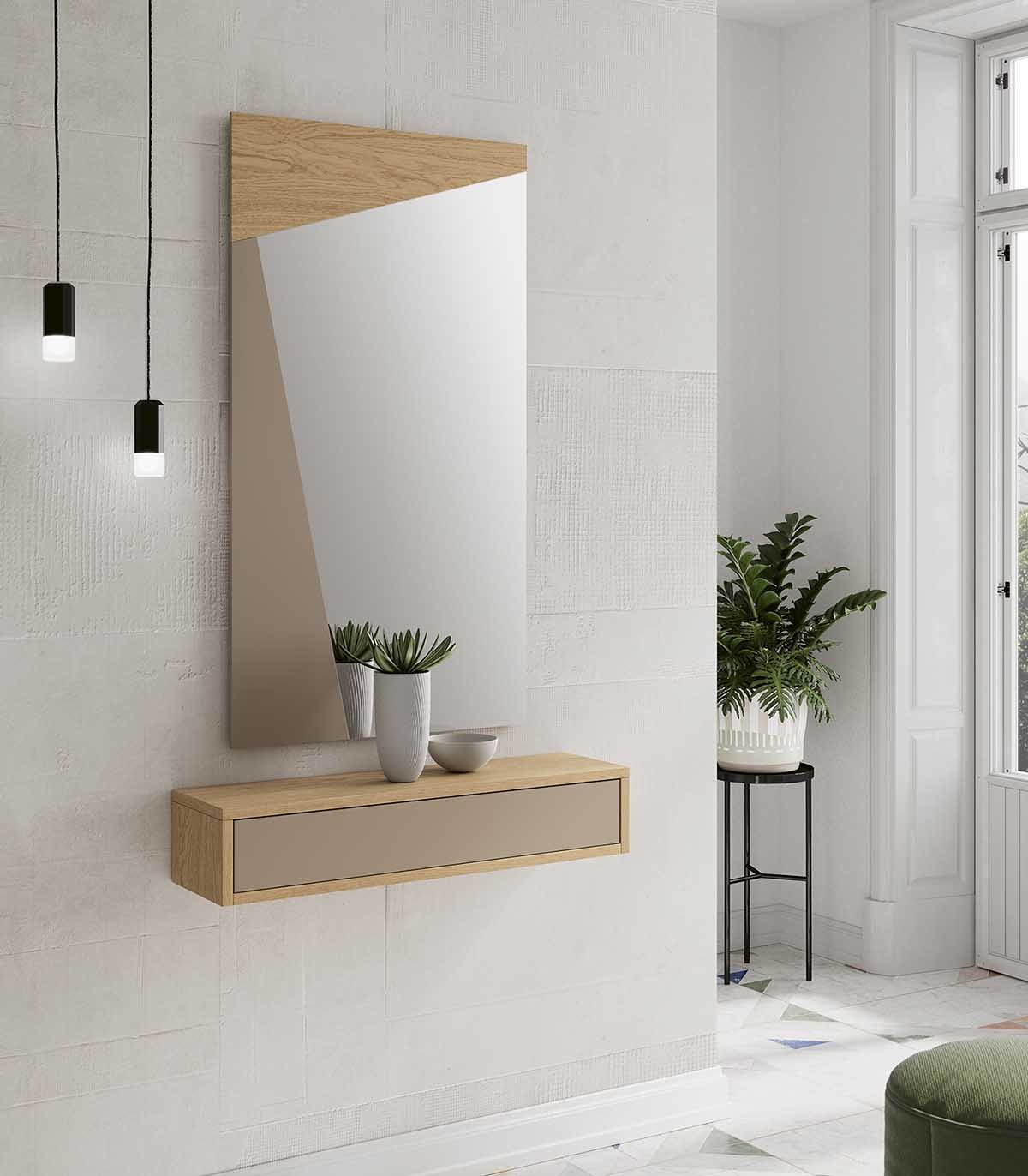 Maison Exclusive Estante con cajón de pared MDF roble y blanco 60x23,5x10  cm