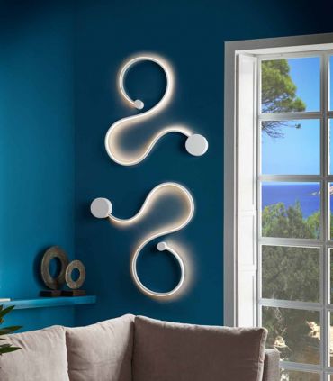 Aplique de pared en Acero y Aluminio GRAFOS Blanco PQ