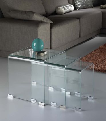 Mesas Nido de cristal transparente : Colección GLASS