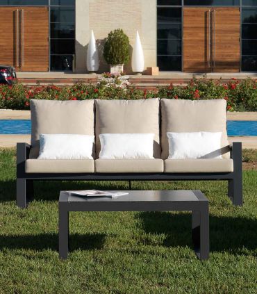 Sofá de 3 plazas de jardín en aluminio LAGOS