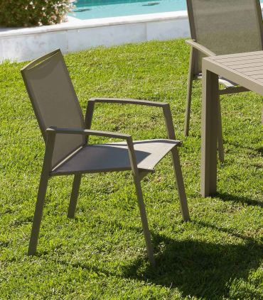 Color Antracita resol Nuevo Pals sillón Silla con Brazos de plástico para jardín Exterior terraza Set de 4 Unidades 