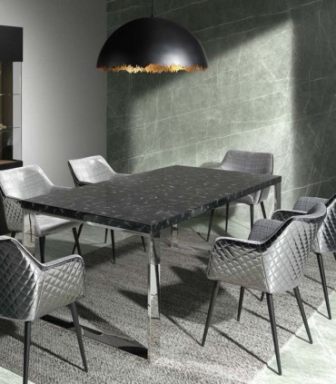 Mesa de comedor de diseño moderno MOSAIC BLACK