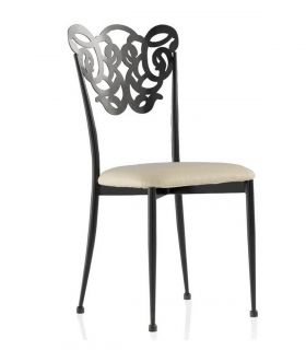 Sillas de hierro con Asiento Tapizado para salones GOD