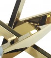Mesa de centro de acero cromado en oro y cristal BERLIN