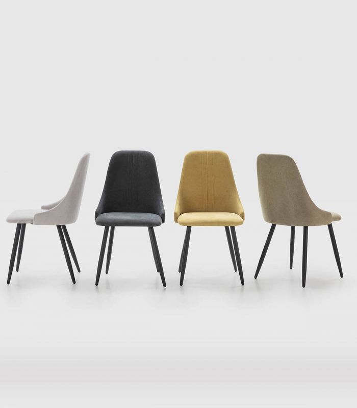 Set de 4 sillas modernas tapizadas MANI