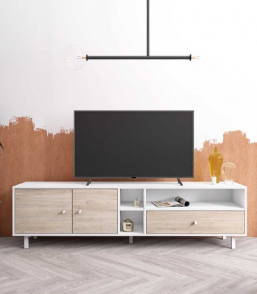 Mueble de televisión en madera ROALD blanco