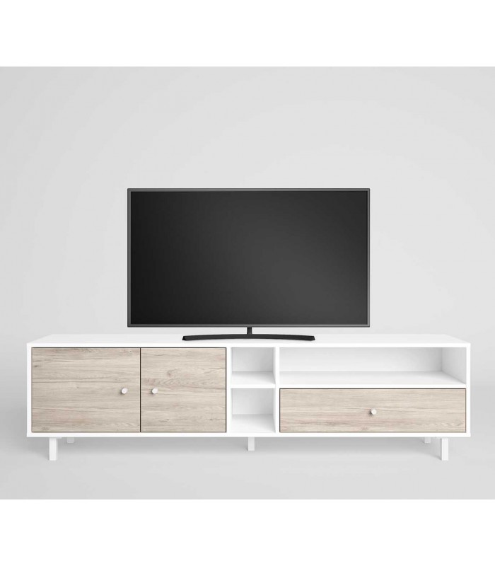 Mueble de televisión en madera ROALD blanco