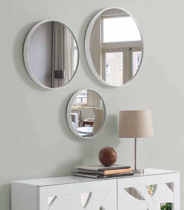 Set de 3 espejos Circulares NATURA Blanco