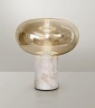 Lámpara de mesa con pie de mármol blanco FUNGI