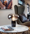 Lámpara de mesa con pie de mármol negro FUNGI
