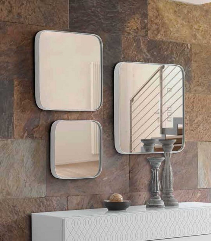 Set de 3 espejos cuadrados TETRA color plata