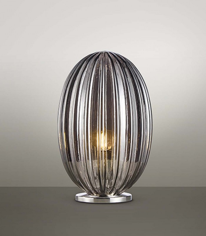 Lámpara de mesa con tulipa de cristal OVILA Smoke Schuller