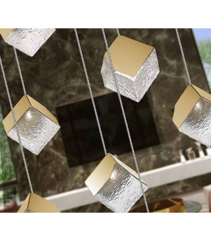 Lámpara Redonda de 12 Luces PRISCILA ORO