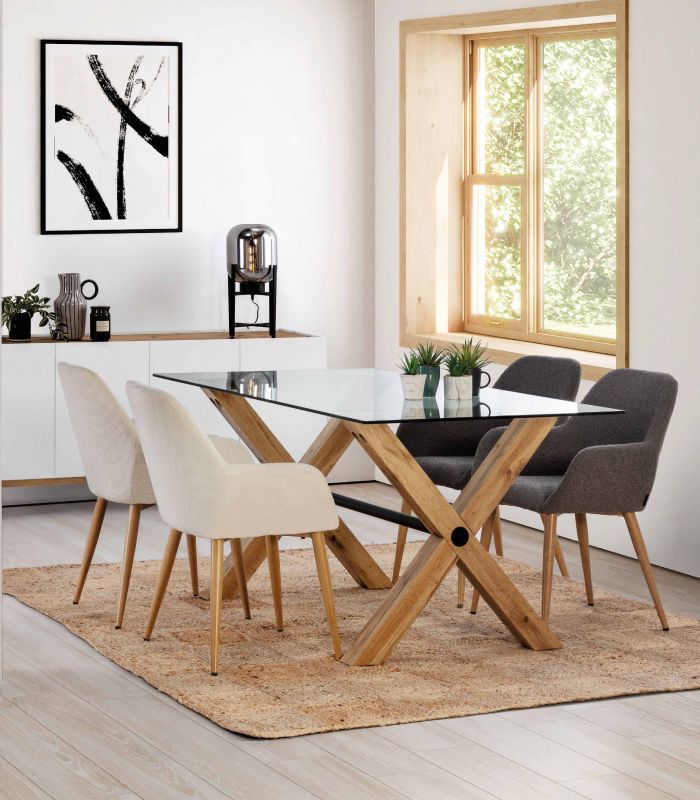 Mesa de salón comedor de estilo nórdico modelo BERGEN