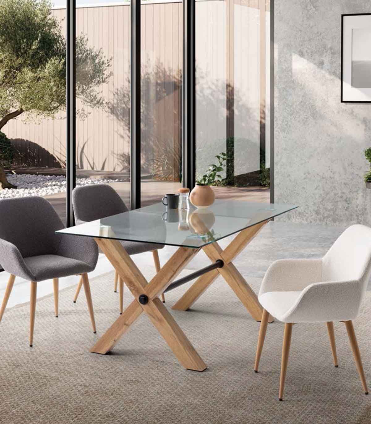 Mesa de salón comedor de estilo nórdico modelo BERGEN  Mesa salon, Mesas  de comedor de madera, Mesas de comedor