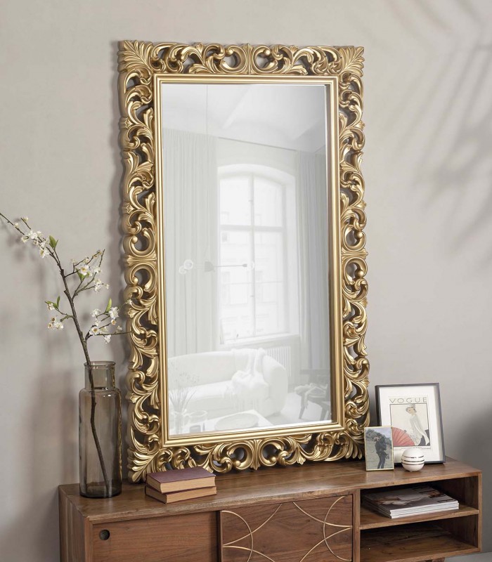 Espejo rectangular estilo clásico ERACLE Oro