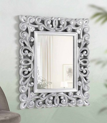 Espejo de pared con marco clásico SALOME Plata