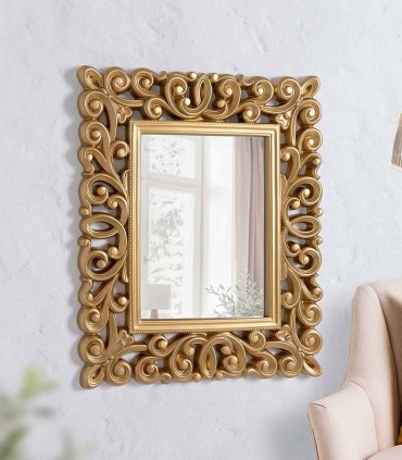 Espejo de pared con marco clásico SALOME Oro