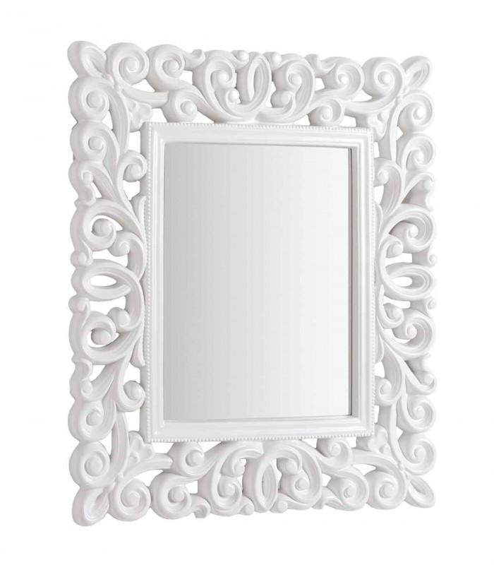 Espejo de pared con marco clásico SALOME Blanco