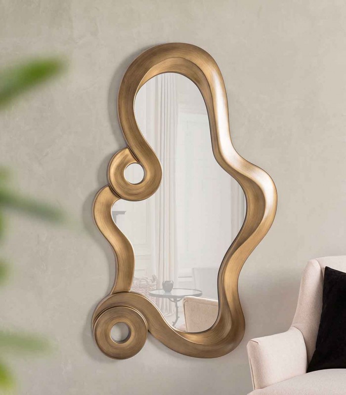 Espejo de pared con marco decorativo SILUETA Oro