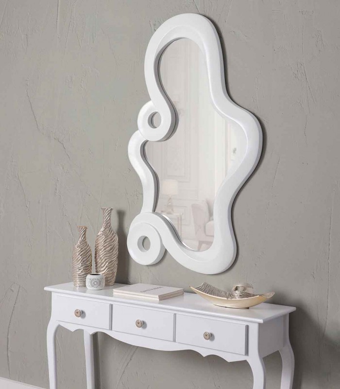 Espejo de pared con marco decorativo SILUETA Blanco