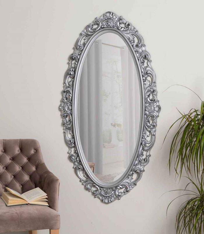 Espejo de pared de estilo clásico ZARINA Plata