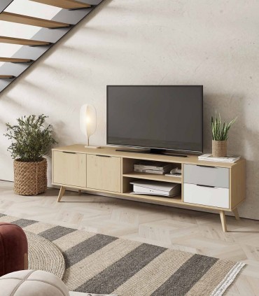 Mueble de televisión en madera de pino ELFA