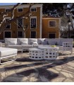 Sofá modular para jardín y terraza de aluminio MILÁN