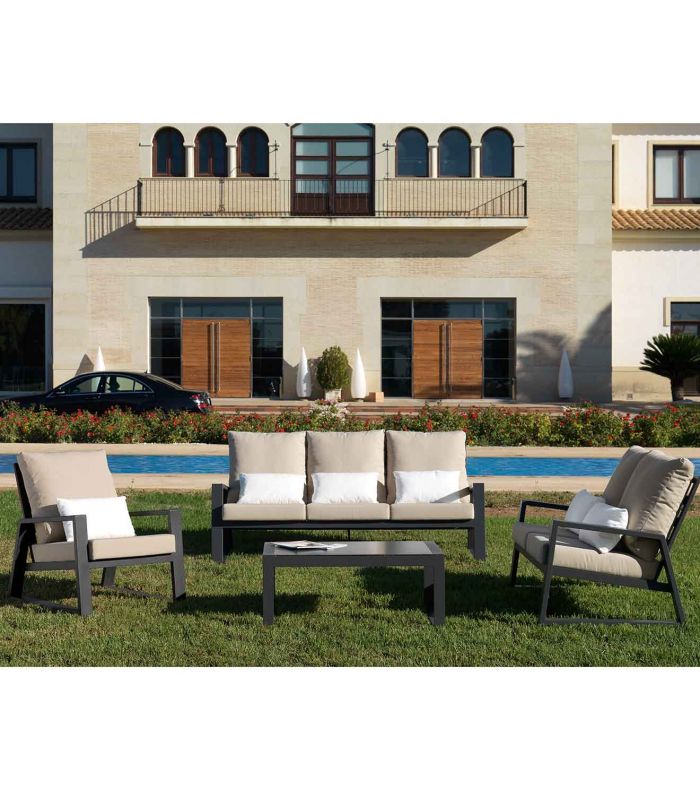 Sofá de 2 plazas de terraza y jardín en aluminio LAGOS
