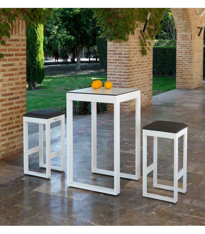 Taburete alto de aluminio para cocina y terraza NERJA