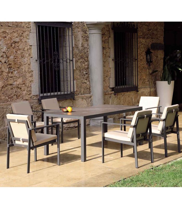 Mesa de Comedor para terraza en aluminio PORTO