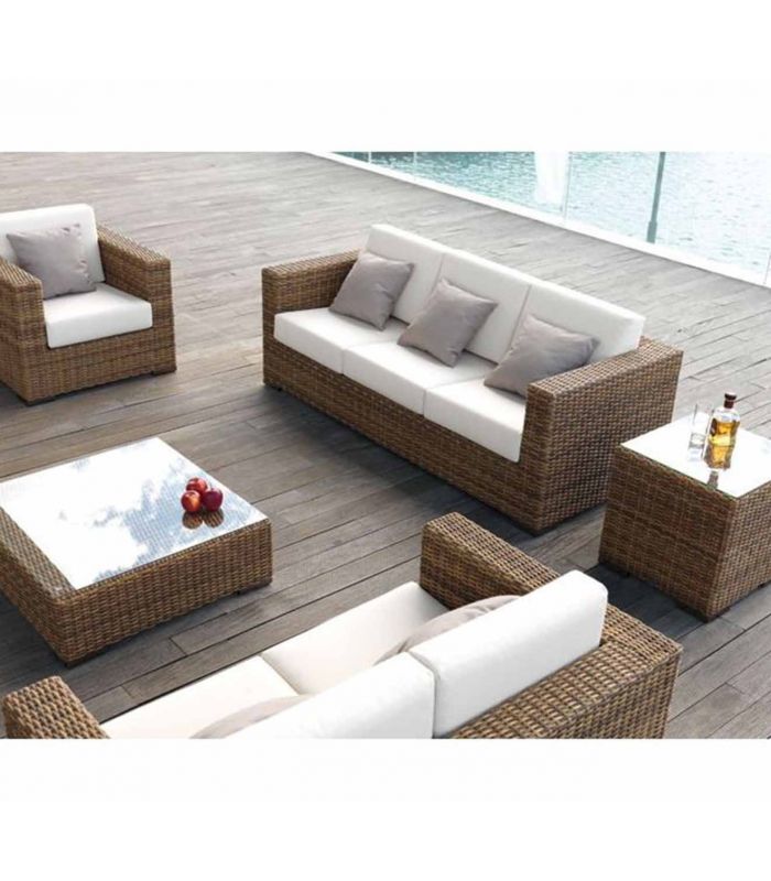 Sofá de 2 y 3 plazas para Exterior en rattán DAKAR