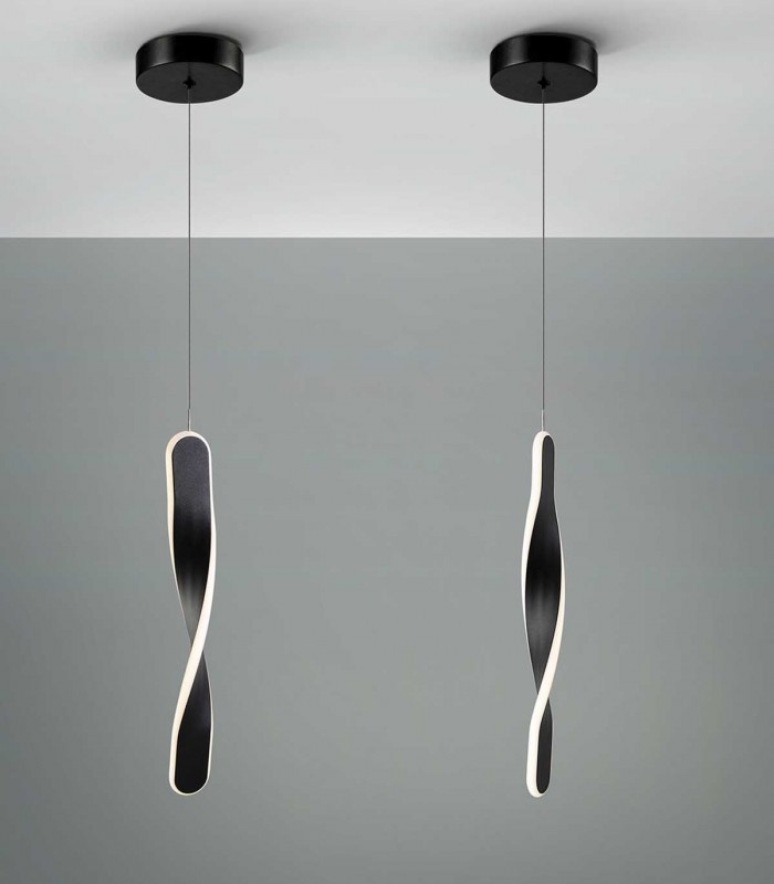 Lámparas colgantes de estilo moderno TWIST Negro Schuller