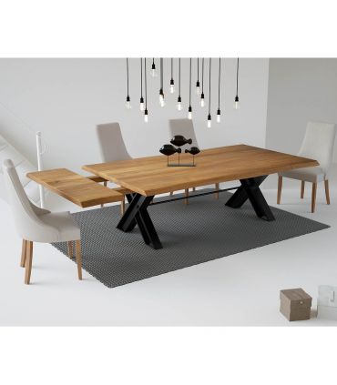 Mesa de Comedor Extensible de Estilo Industrial KLOST