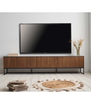 Mesa TV salón de diseño moderno en madera y metal BANS