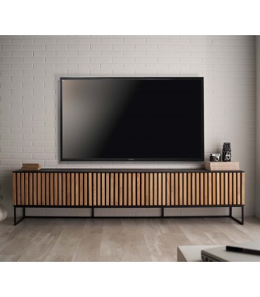 Mueble TV salón de diseño moderno en madera y metal BANS