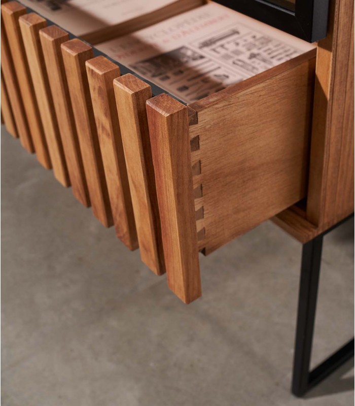 Vitrina moderna de diseño en madera y metal BANS