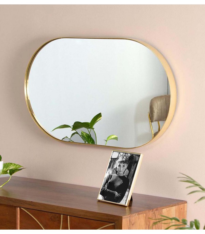 Espejo ovalado con marco metálico ELIPSE