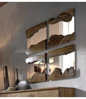 Espejo Cuadrado en madera de Teca VERO