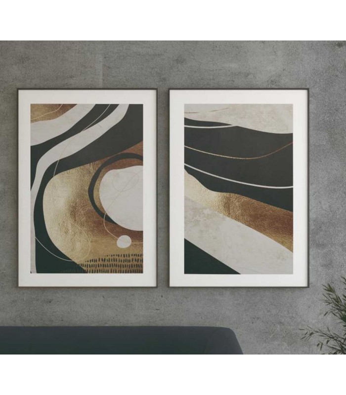Set de 2 láminas para cuadros abstractos KENIA