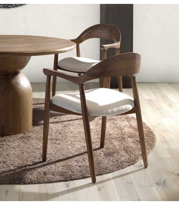 Sillón de madera natural de caoba CALVIN