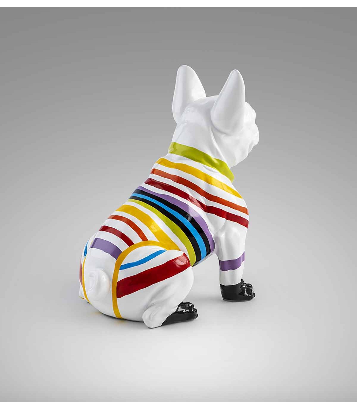 Figura Decorativa Perro Bulldog con Bandeja, Vaciabolsillos con Escultura  para Entrada Recibidor Original y Elegante, 50 cm