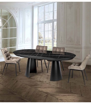 Mesa extensible de comedor CAPRI Negra Schuller