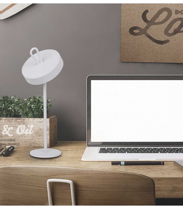 Lámpara de mesa LED GONG blanca Schuller