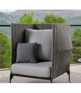 Sofá alto para exterior de aluminio BOSTON