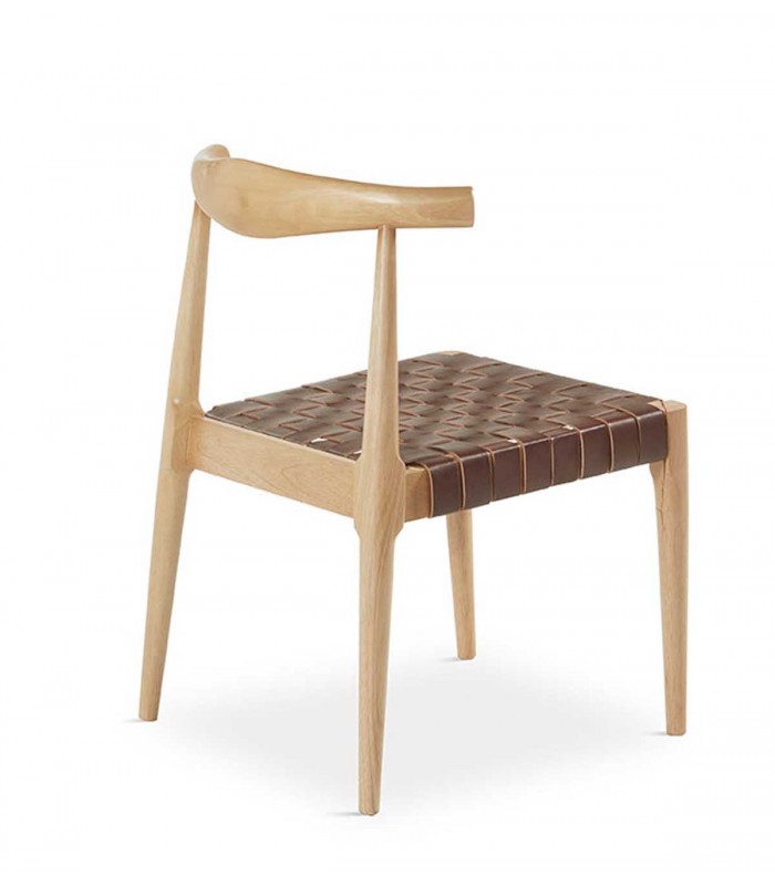 Set de 2 sillas de madera y piel sintética ANDES