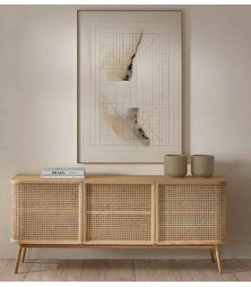Mueble Aparador en madera y ratán MANILA