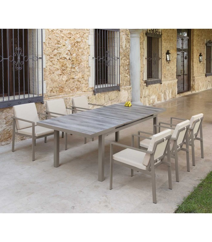 Mesa extensible de Aluminio para terraza CHIPRE