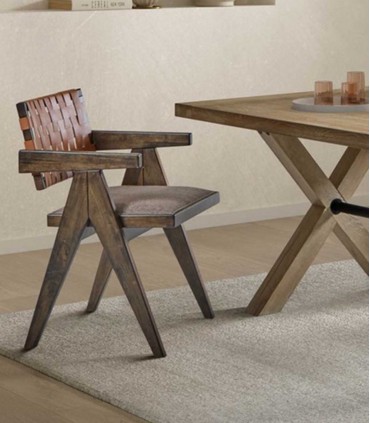 Pack de 2 Sillas tapizadas de madera KILIAN