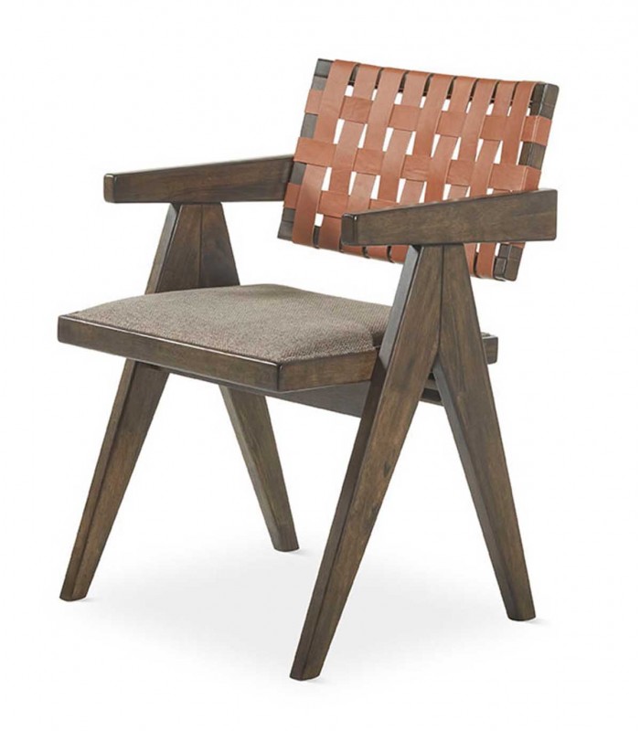 Set de 2 Sillas tapizadas de madera KILIAN